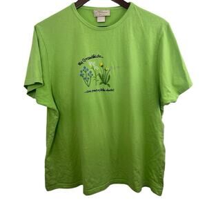 Vintage Grandma T-shirt Large My Grandkids Are Growing Like Weeds Green